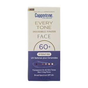 Coppertone Every Tone Invisible Finish Face Sunscreen SPF 60+ Hydrating 1.7 oz